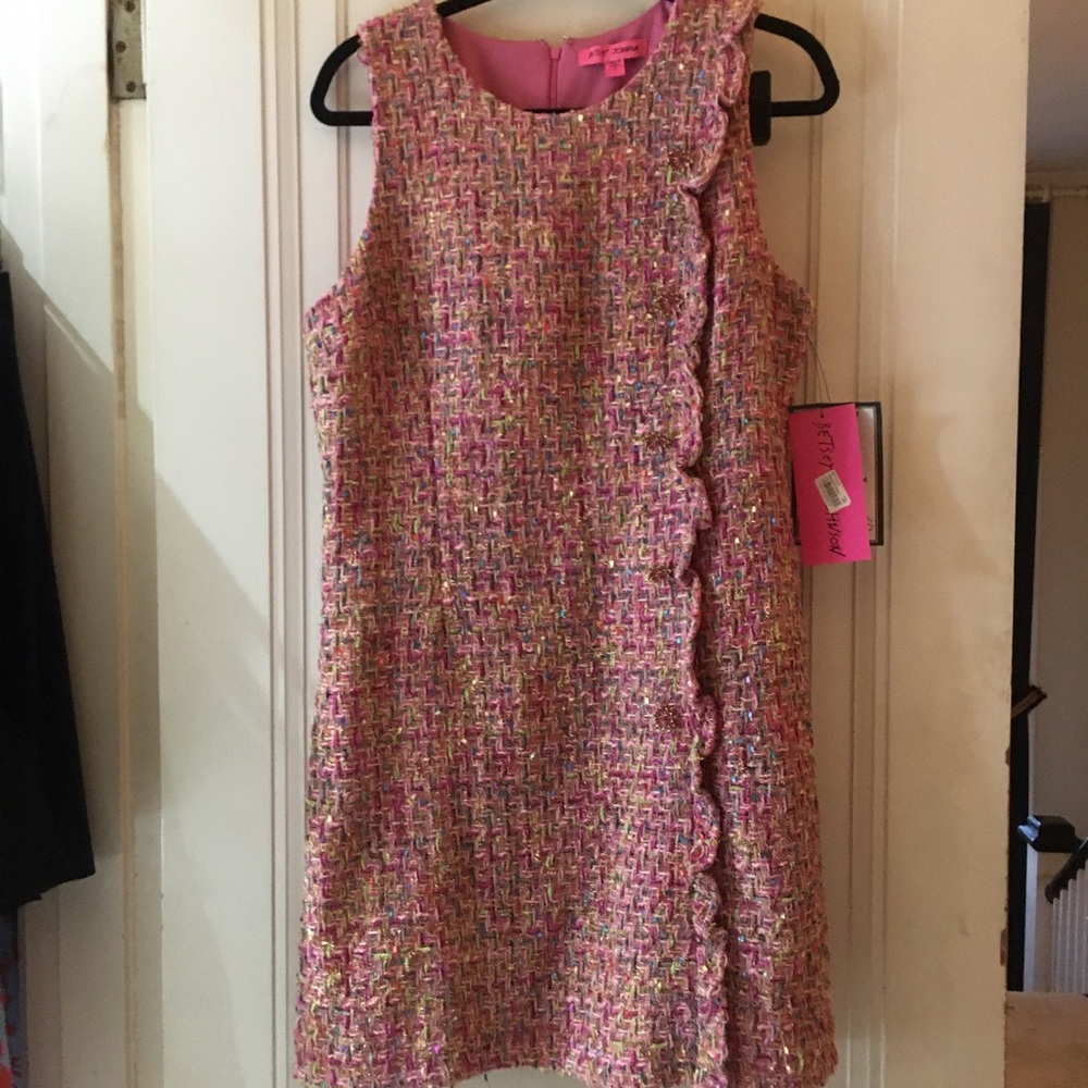 NWT Betsey Johnson Pink Tweed Dress